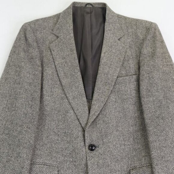 Stafford Sport Jacket Mens 42 L Herringbone Tweed Sport Jacket Wool - Picture 2 of 10